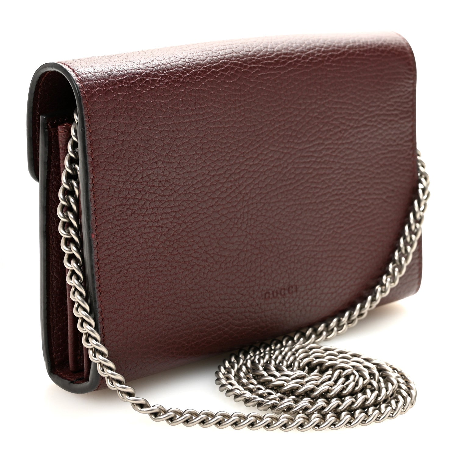 Gucci Dollar Calfskin Crystal Mini Dionysus Chain Wallet Vintage Bordeaux 3 of 10