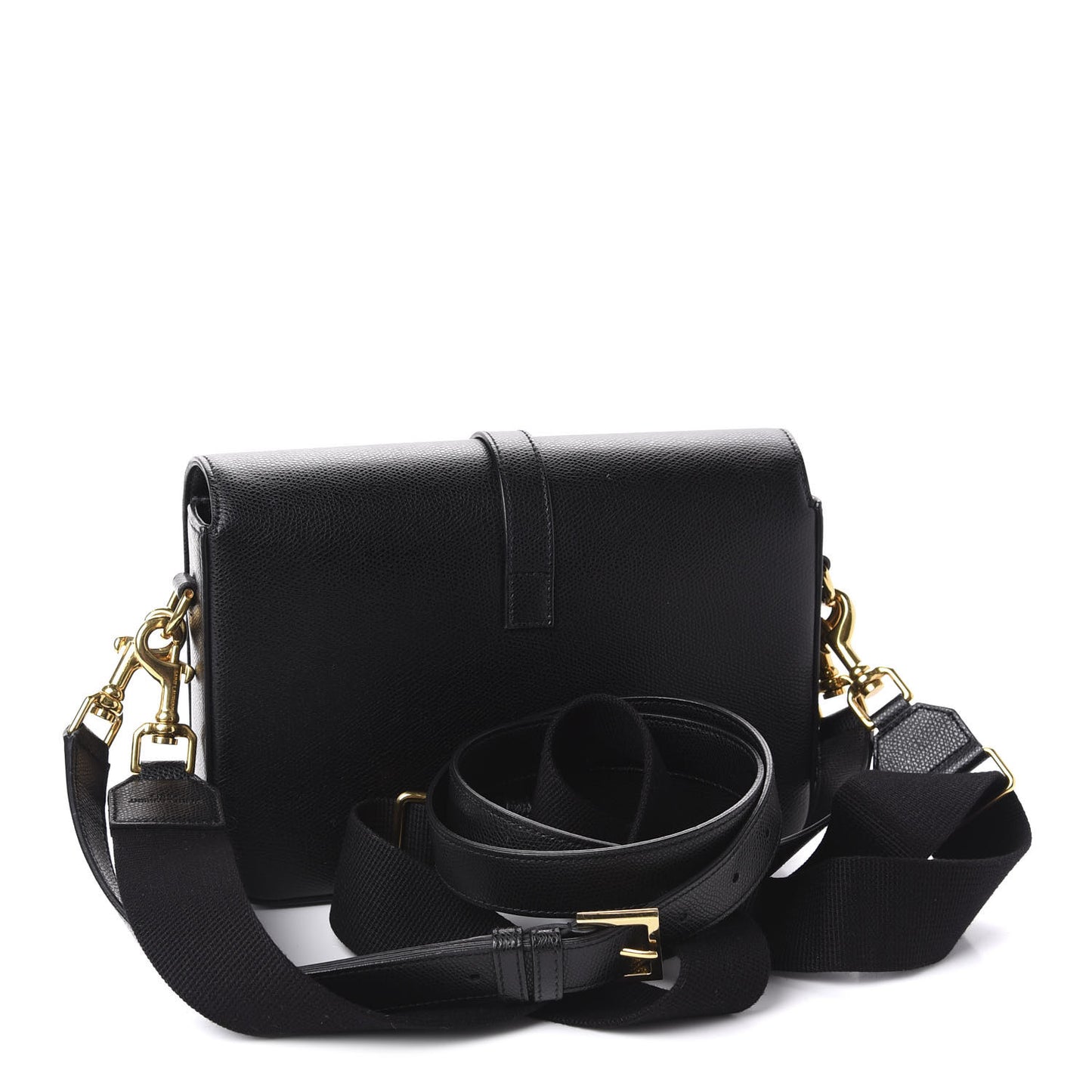 Textured Calfskin Medium Classic Monogram Universite Bag Black