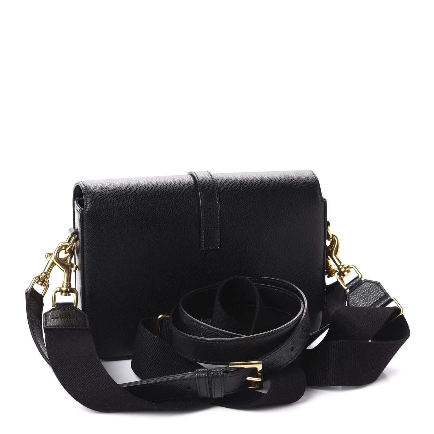 Saint Laurent Textured Calfskin Medium Classic Monogram Universite Bag Black 4 of 11