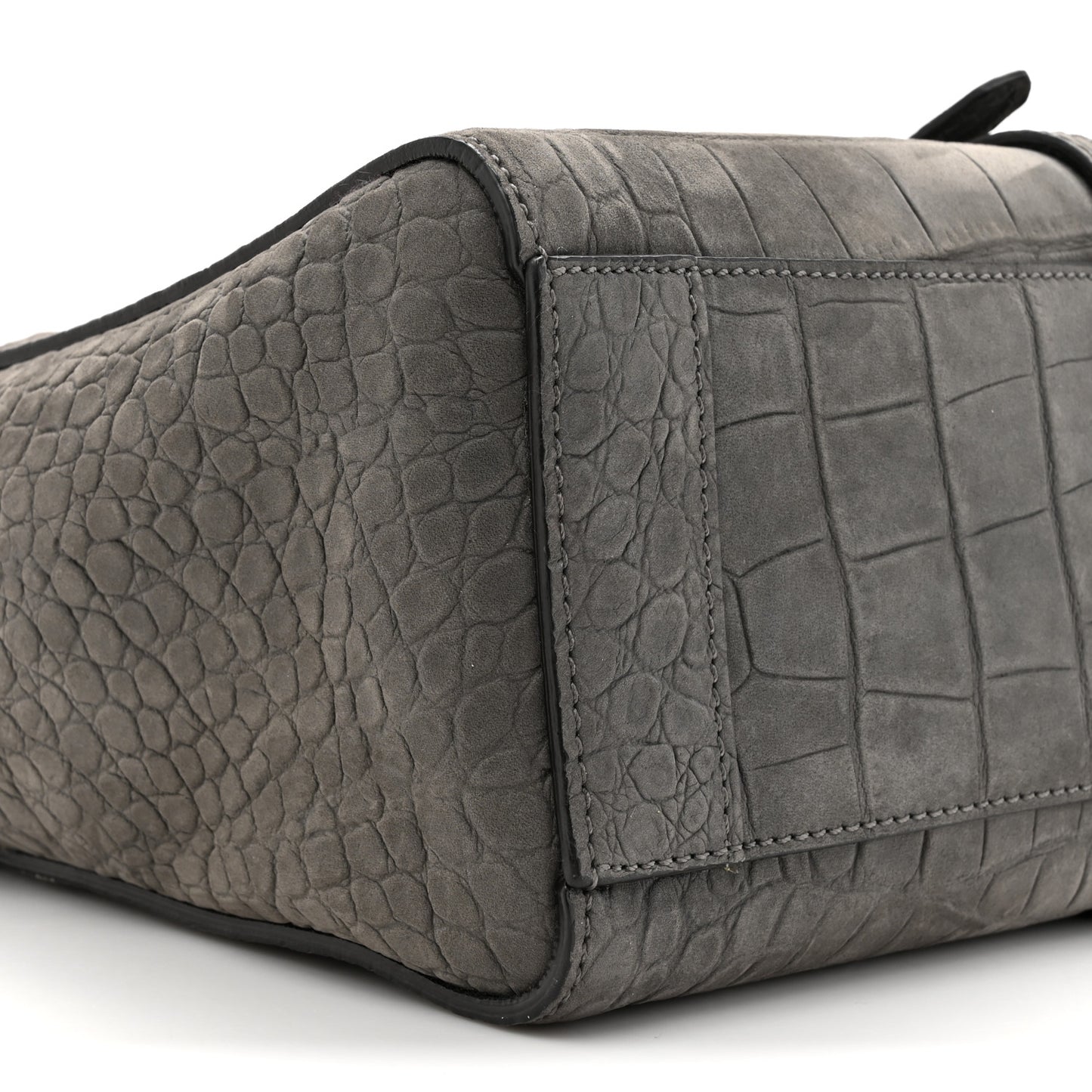Nubuck Crocodile Embossed Small Roxette Grey