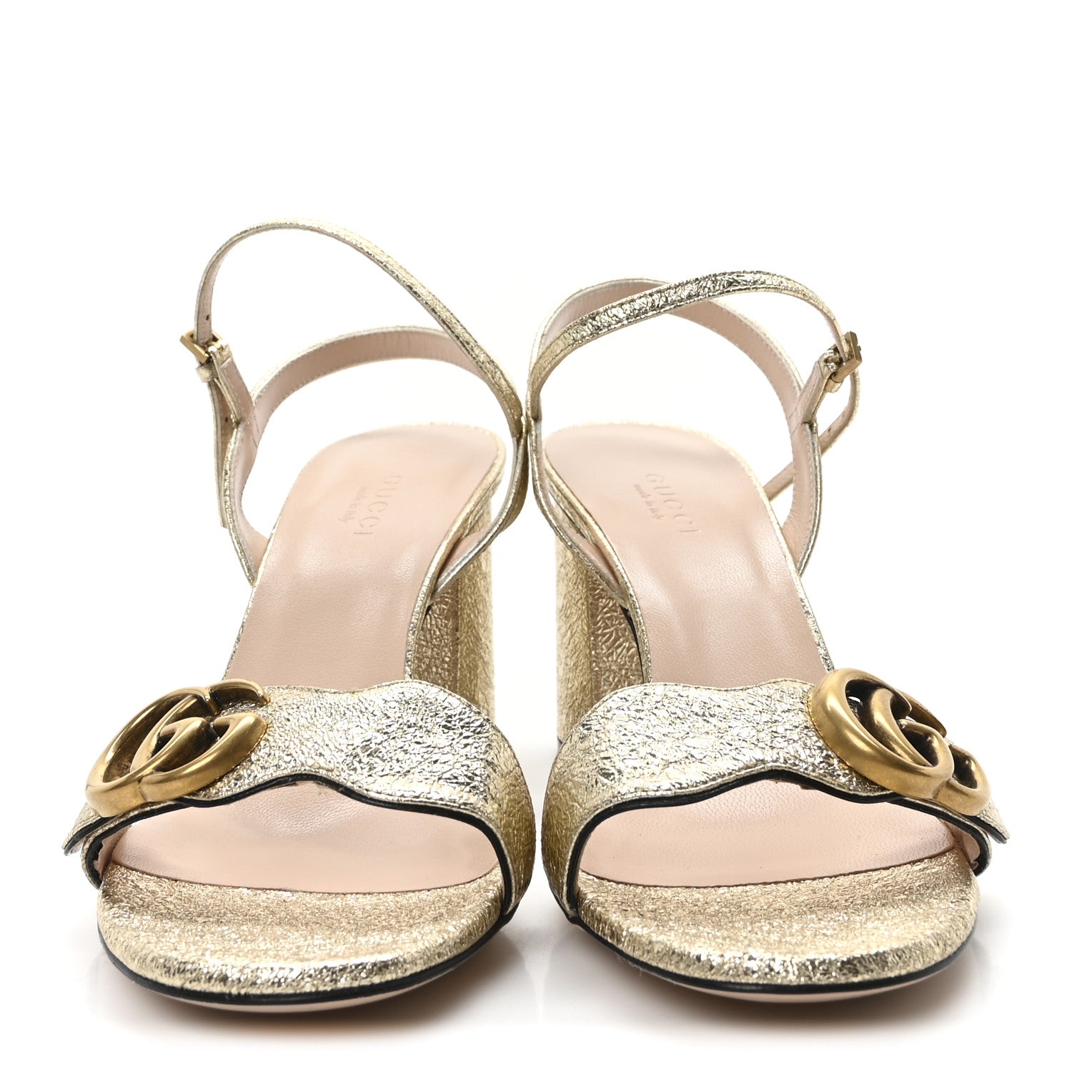 Gucci Galassia GG Marmont Ankle Wrap 75mm Sandals 37 Platino 3 of 9