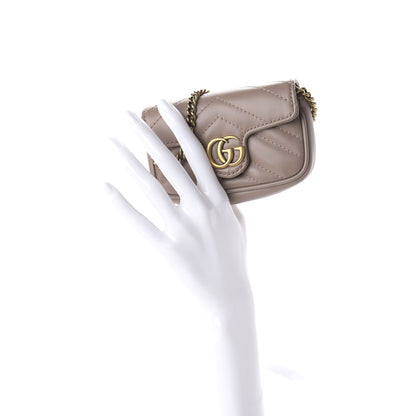 Gucci Calfskin Matelasse Heart GG Marmont 2.0 Coin Purse On A Chain Porcelain Rose 2 of 10