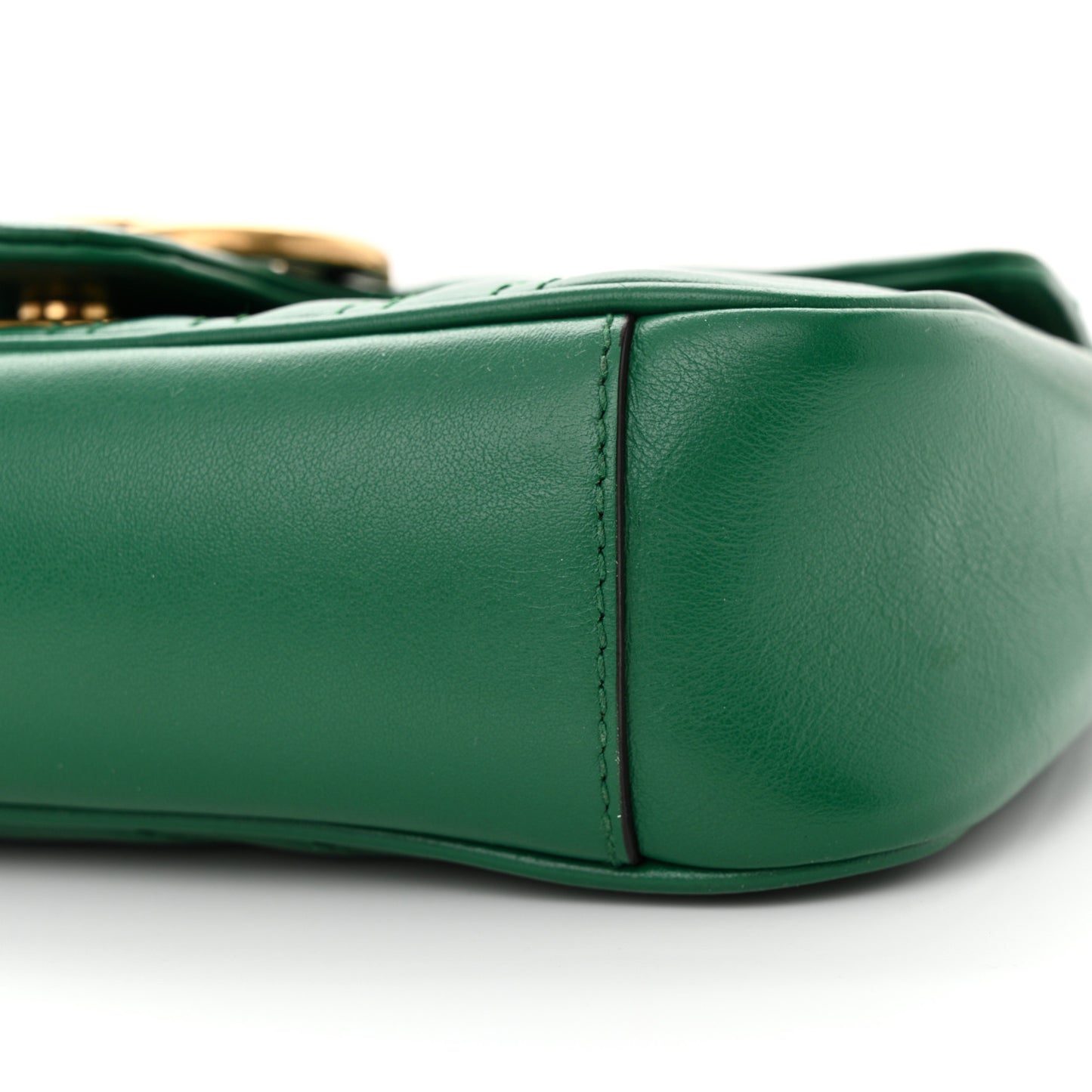Calfskin Matelasse Mini GG Marmont Shoulder Bag Emerald Green