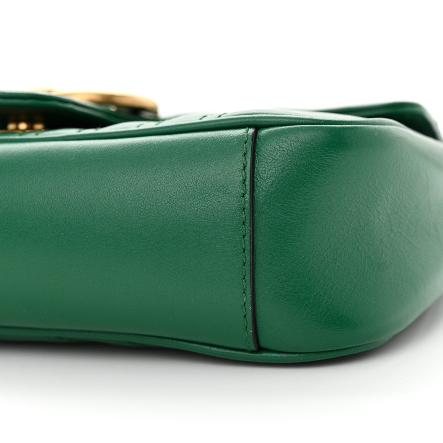 Gucci Calfskin Matelasse Mini GG Marmont Shoulder Bag Emerald Green 10 of 13