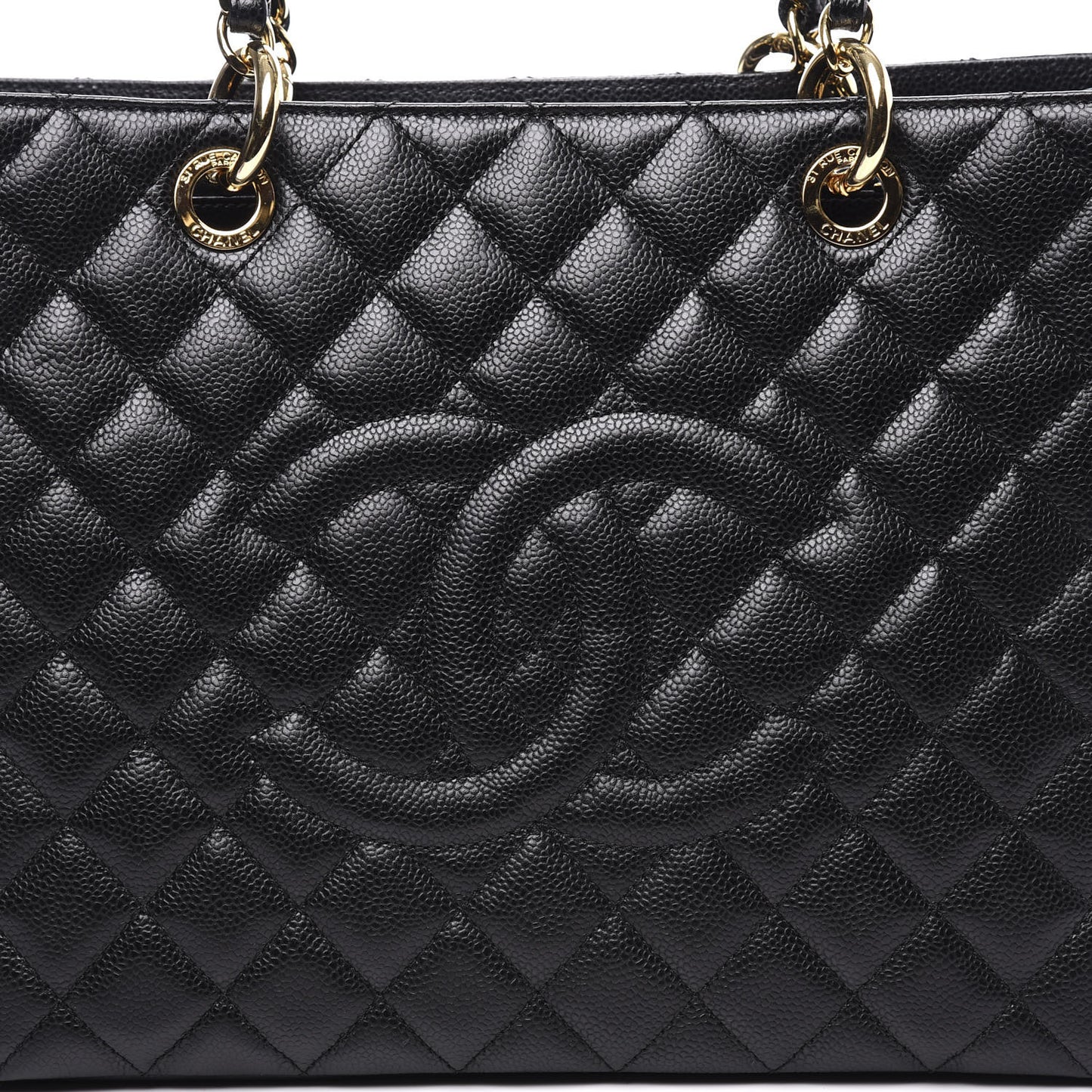 Caviar Quilted Grand Shopping Tote GST Black