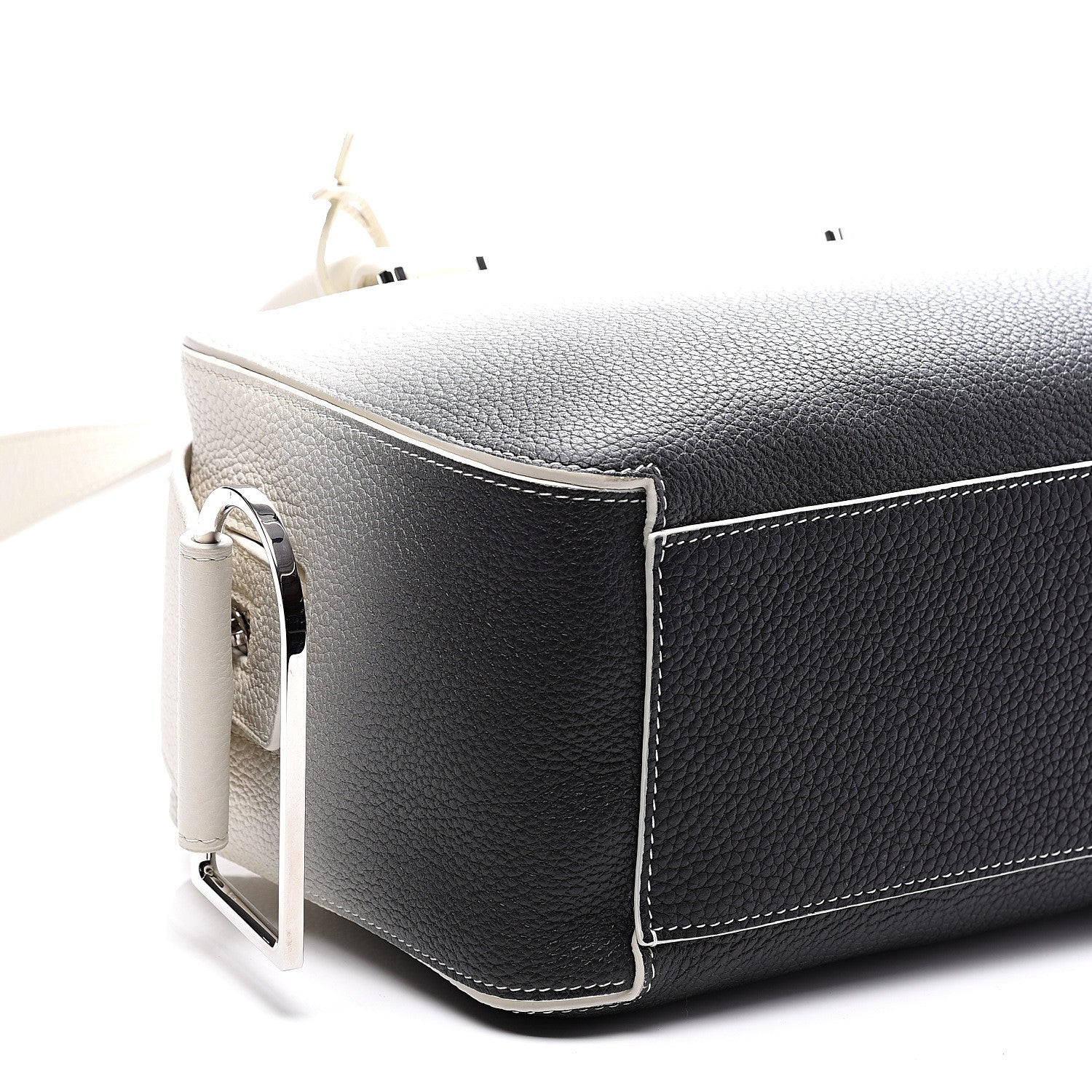 Delvaux Grained Bullskin Cool Box MM Satchel Ivory Black 7 of 9