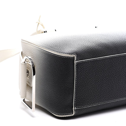 Delvaux Grained Bullskin Cool Box MM Satchel Ivory Black 7 of 9