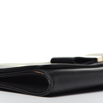Chloe Lambskin Bow Wallet On Chain Black 9 of 9