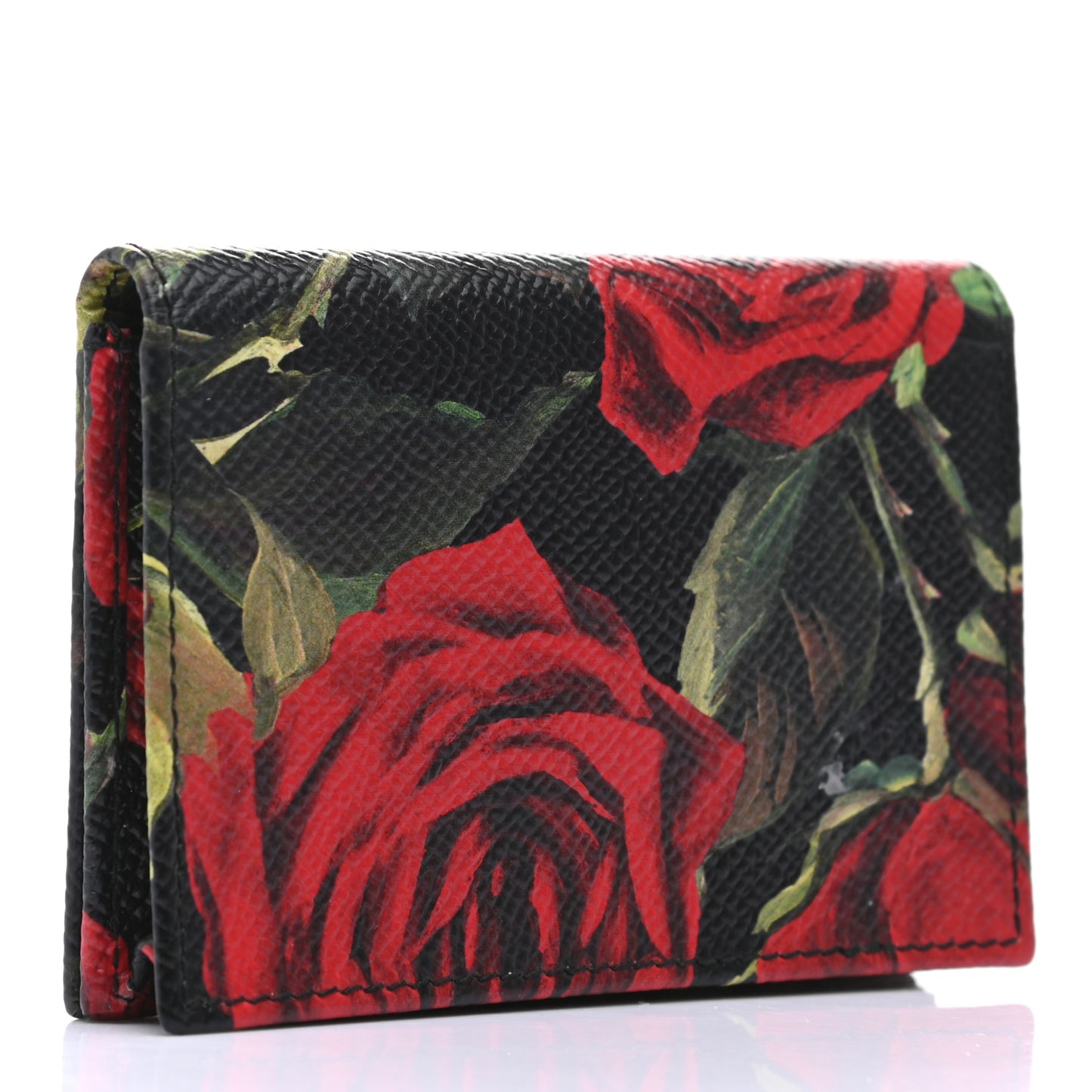 Dauphine Rose Print Flap Card Holder Multicolor