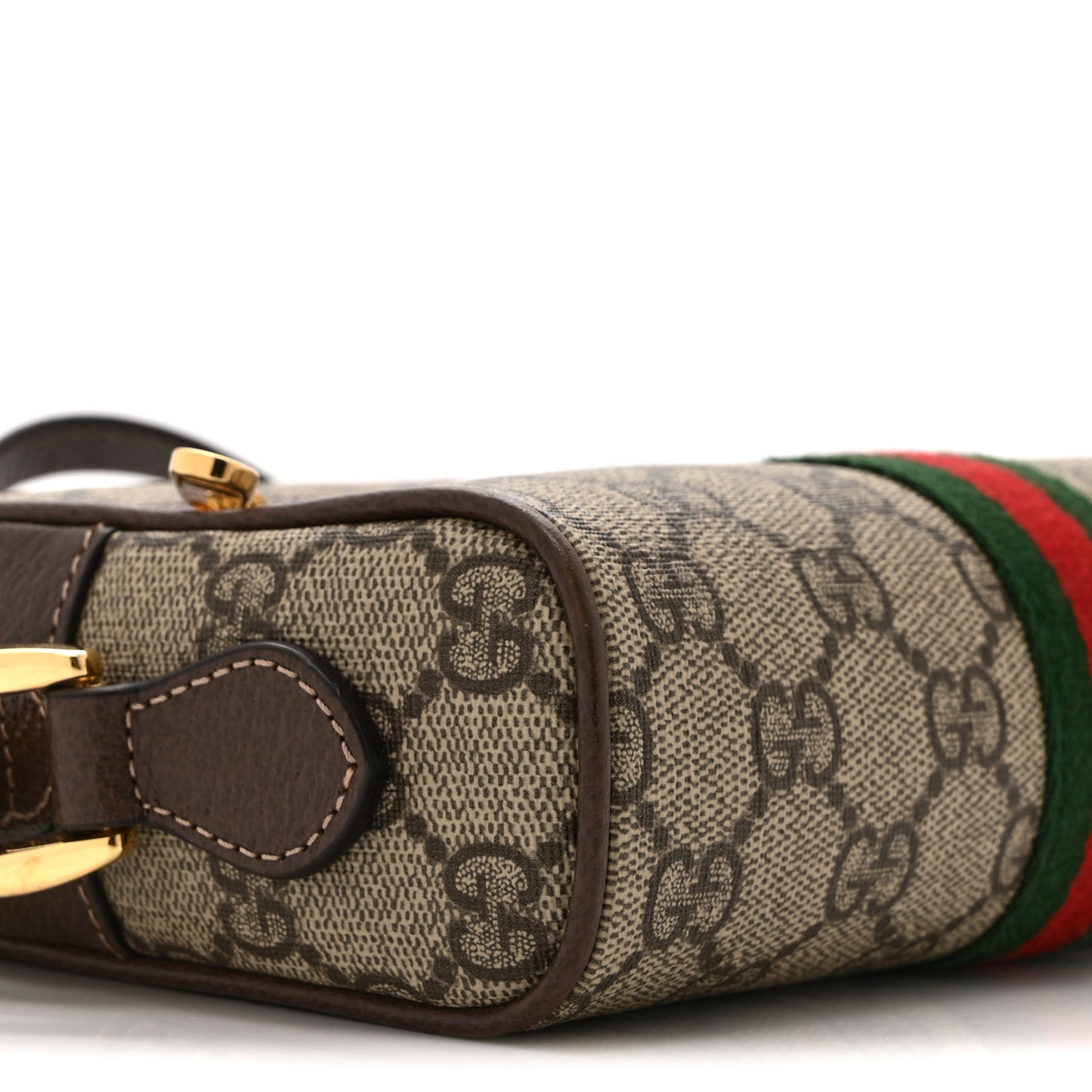 GG Supreme Monogram Web Mini Ophidia Shoulder Bag Brown