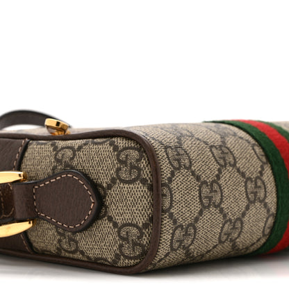 Gucci GG Supreme Monogram Web Mini Ophidia Shoulder Bag Brown 9 of 10