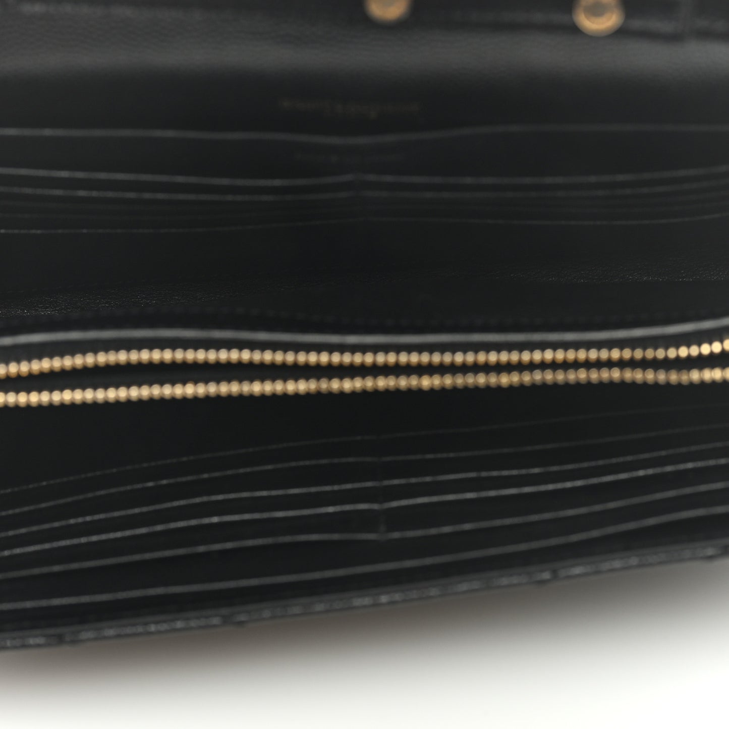 Grain De Poudre Matelasse Chevron Monogram Chain Wallet Black
