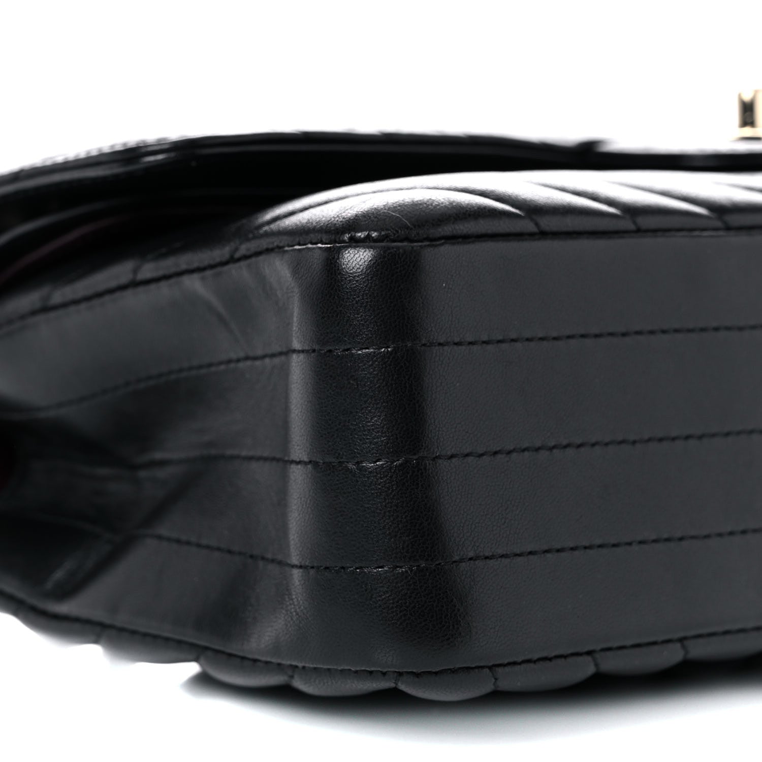 Chanel Calfskin Chevron Quilted Medium Double Flap Black 8 of 15
