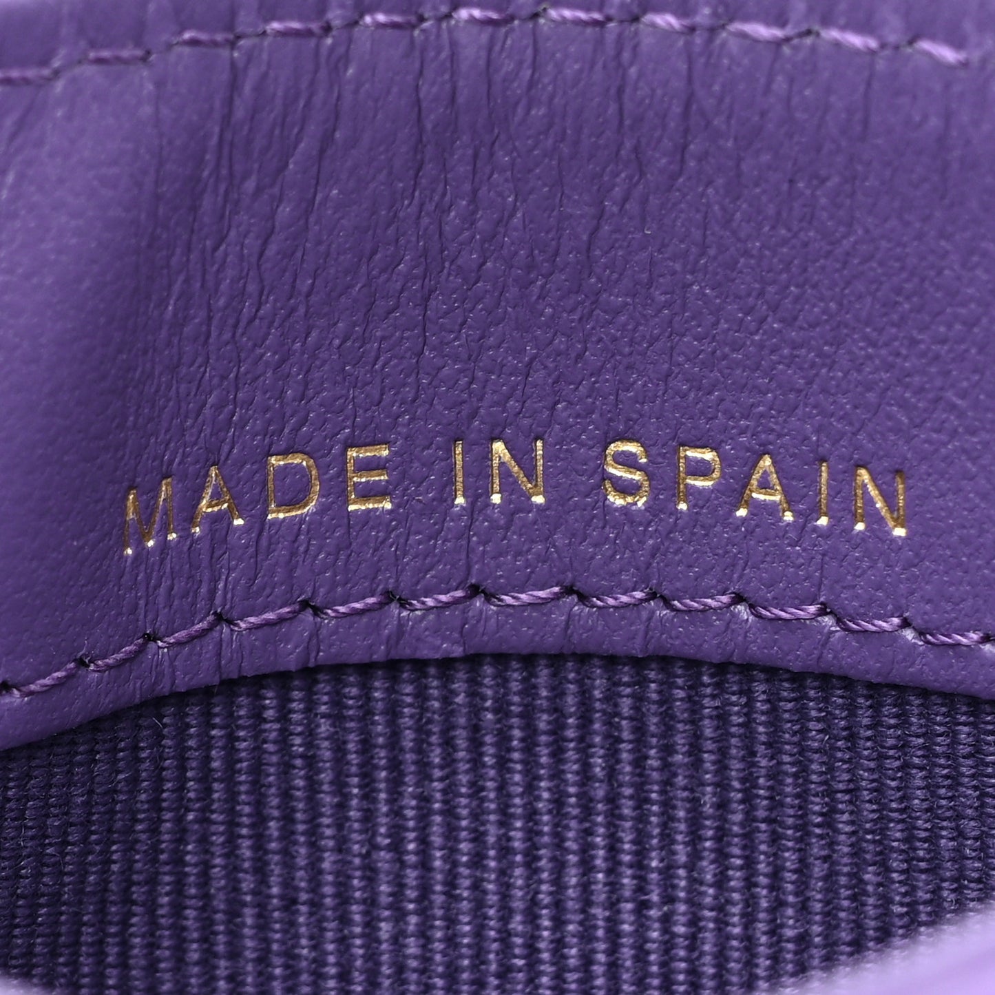 Caviar Quilted Card Holder Purple