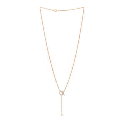 Hermes 18K Rose Gold Diamond Finesse Lariat Necklace 3 of 6