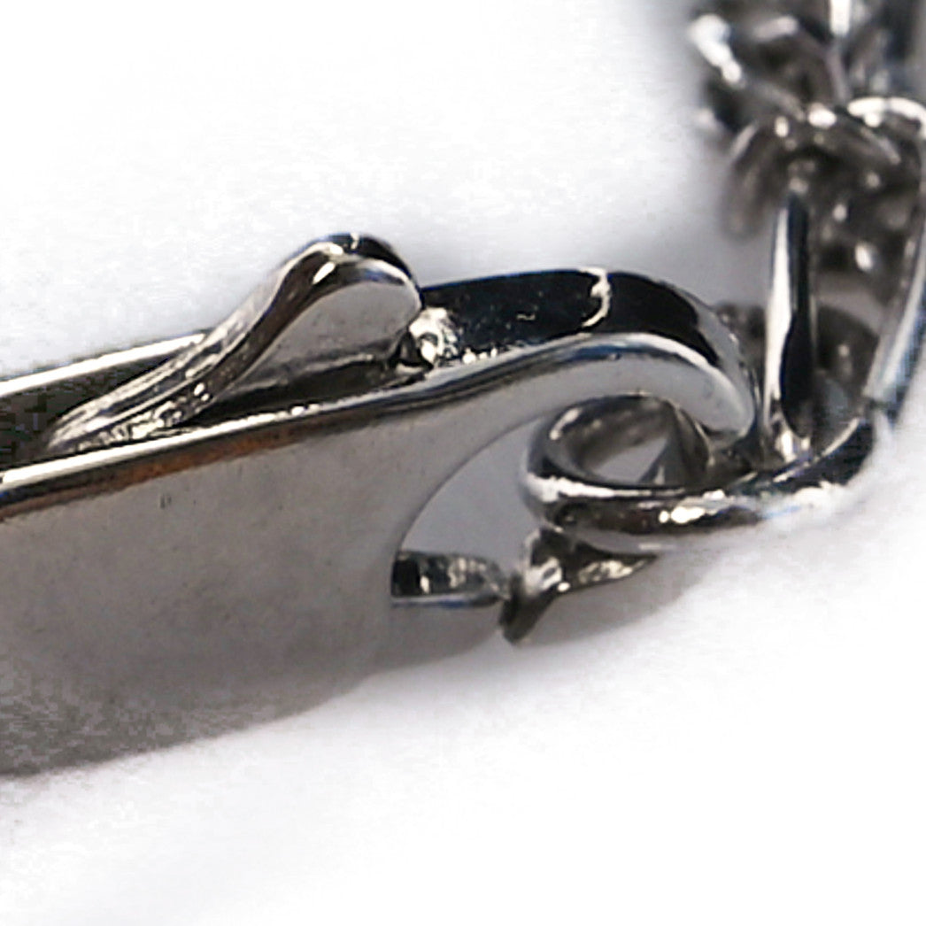 Christian Dior Metal Logo Round Necklace Silver 4 of 4