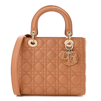Christian Dior Lambskin Cannage Medium Lady Dior Amber 1 of 12
