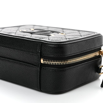 Chanel Caviar Quilted Small CC Filigree Vanity Case Black 9 of 11