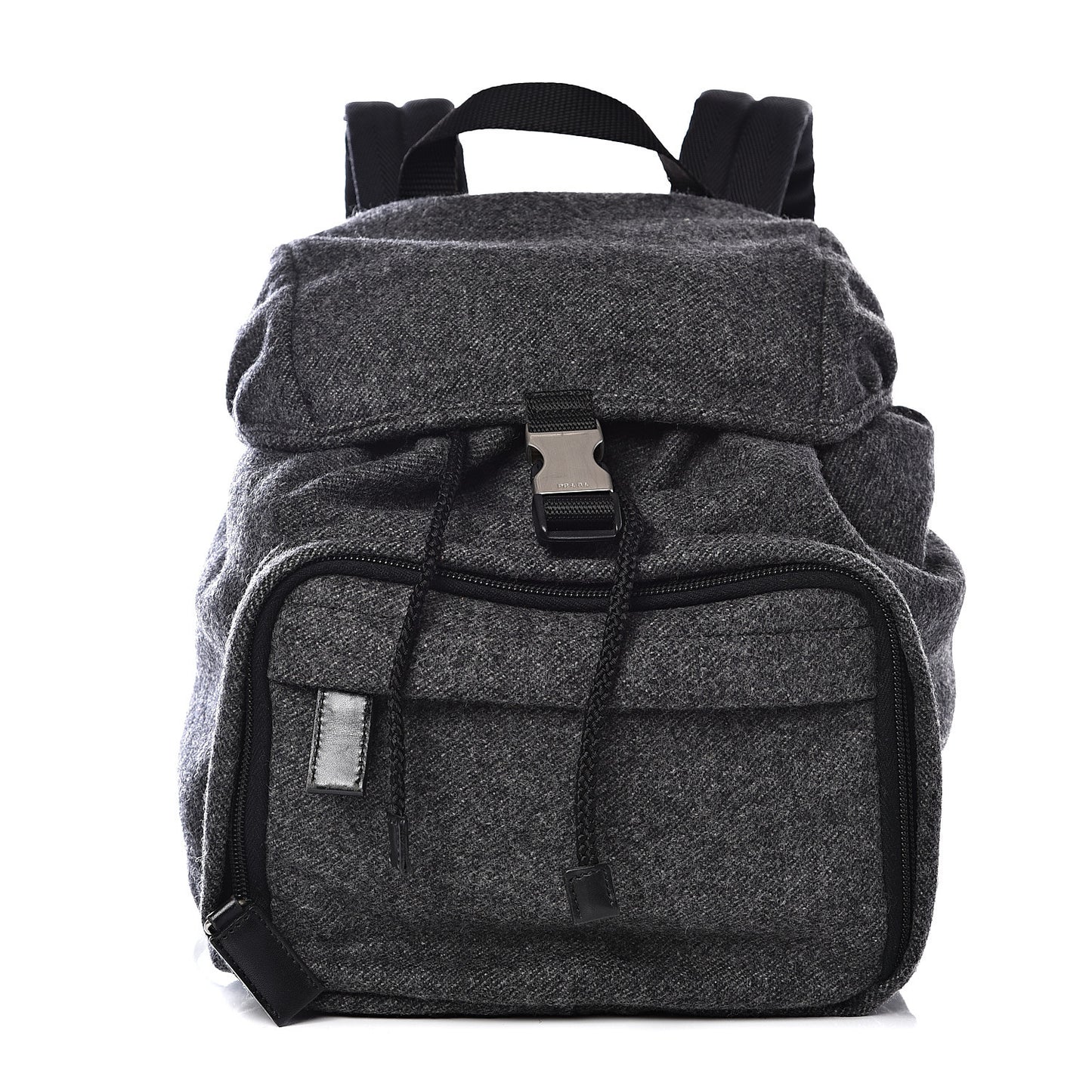 Wool Single Buckle Backpack Grey