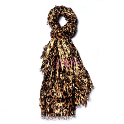 Louis Vuitton Cashmere Silk Leopard Etole Stole Disco Marron 1 of 6