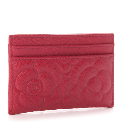 Chanel Caviar Camellia Embossed Card Holder Fuchsia 2 of 8