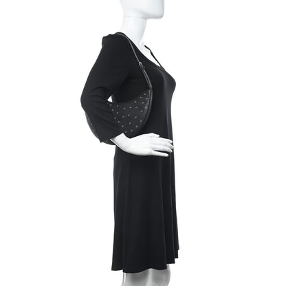 Alaia Lambskin Grommet One Piece Demi Lune Bag Black 2 of 9