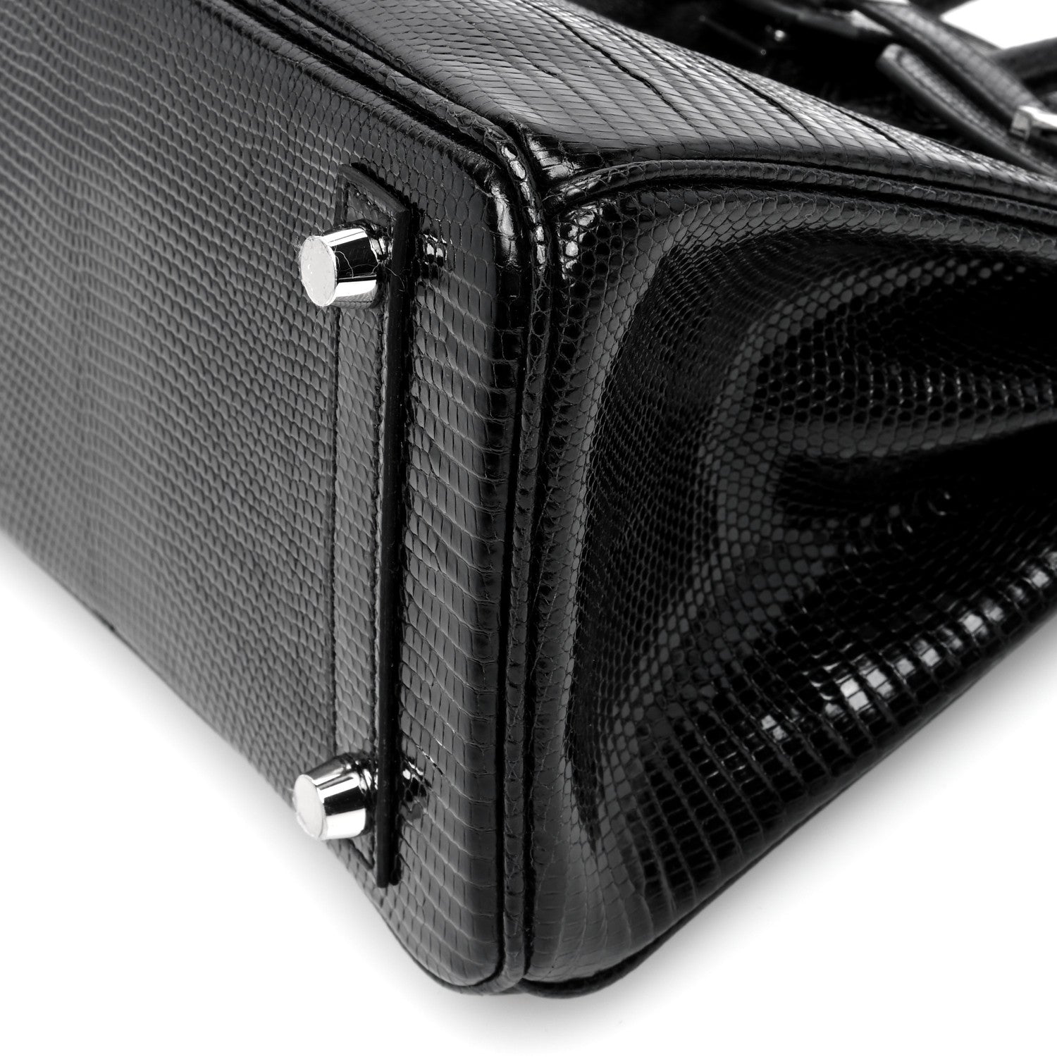 Hermes Lizard Birkin 25 Black 10 of 11