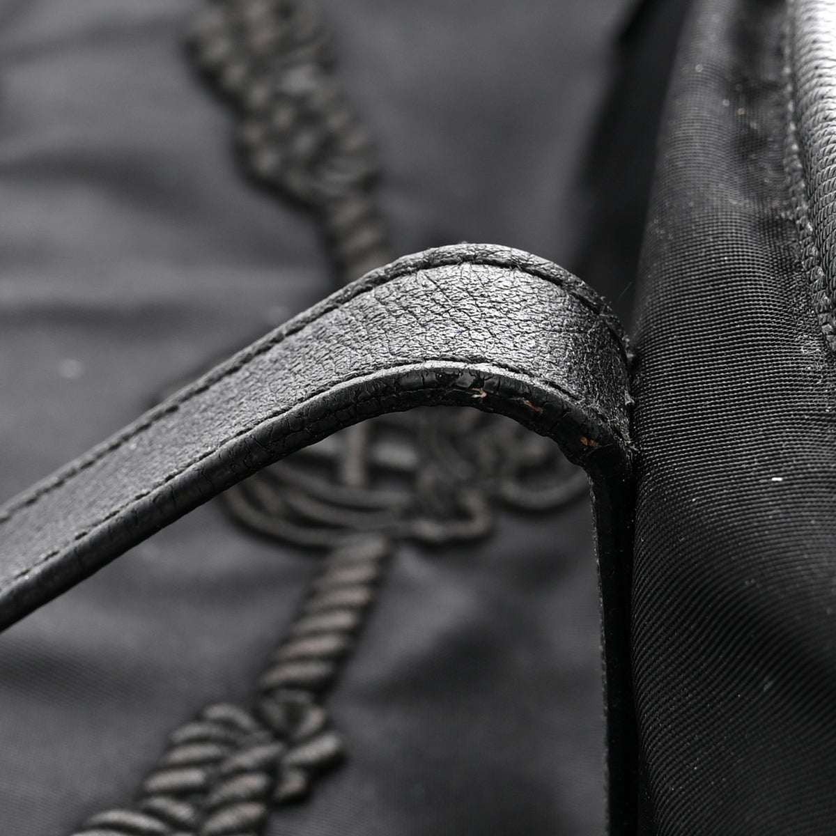 Tessuto Nylon Logo Tote Black