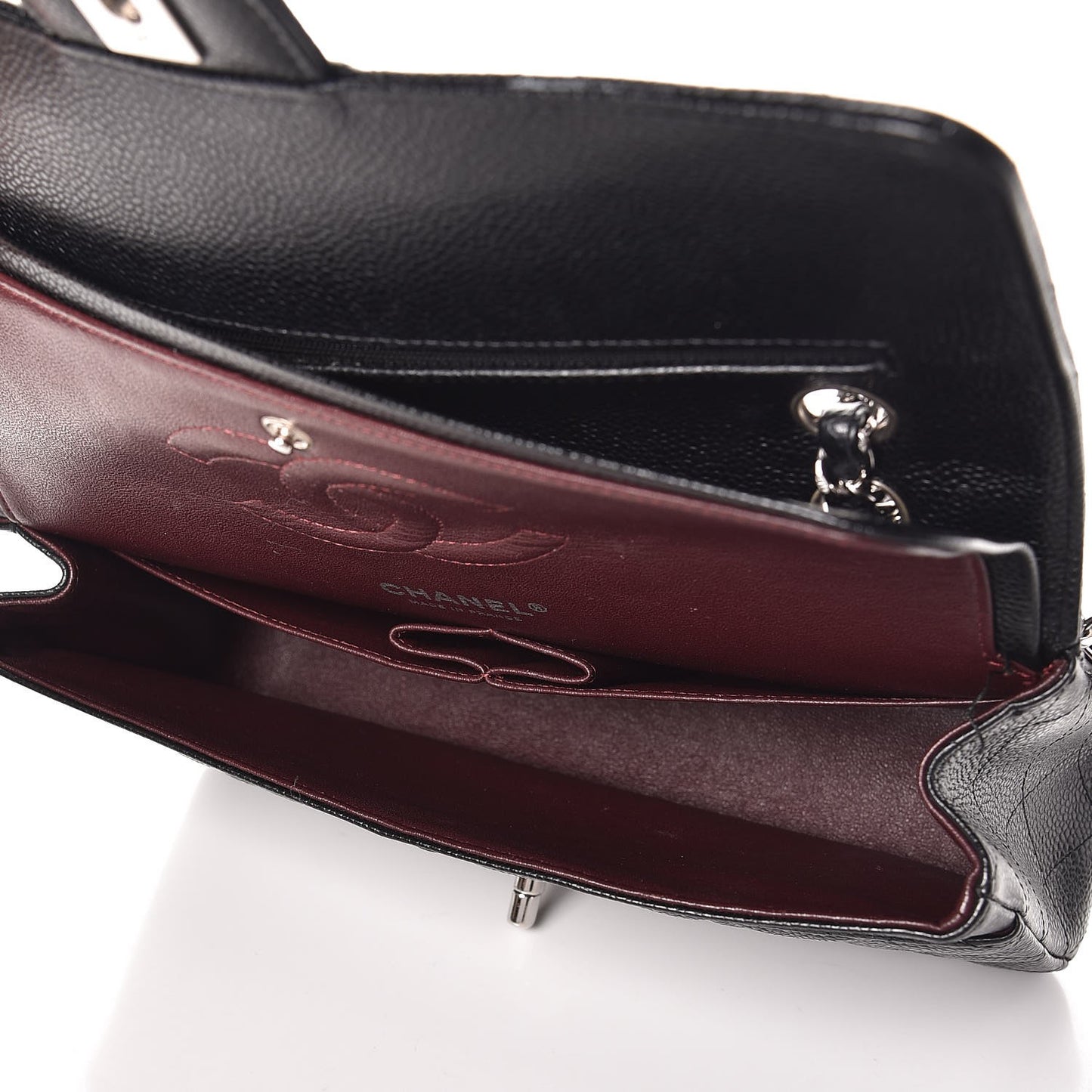 Caviar Quilted Medium Double Flap Black