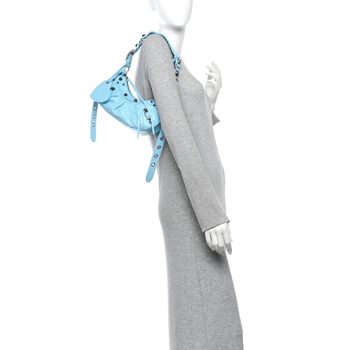 Agneau Arena Le Cagole Shoulder Bag XS Blue