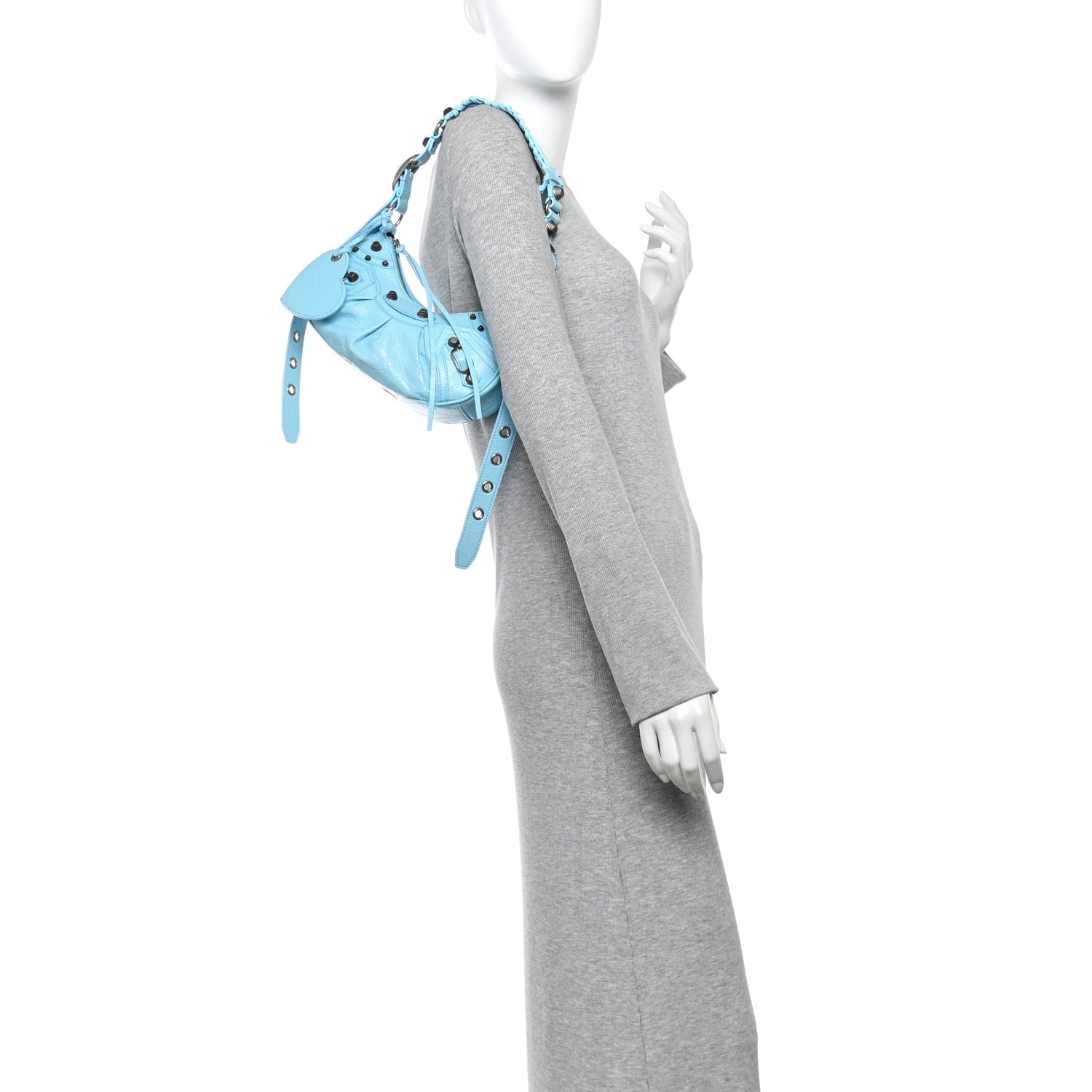 Balenciaga Agneau Arena Le Cagole Shoulder Bag XS Blue 2 of 11