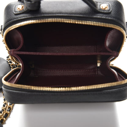 Chanel Caviar Quilted Small CC Filigree Vanity Case Black 7 of 10