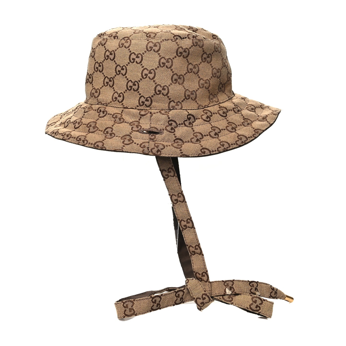 Canvas Monogram Reversible Bucket Hat Brown