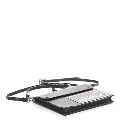 Prada Saffiano City Logo Crossbody Wallet Black 4 of 10