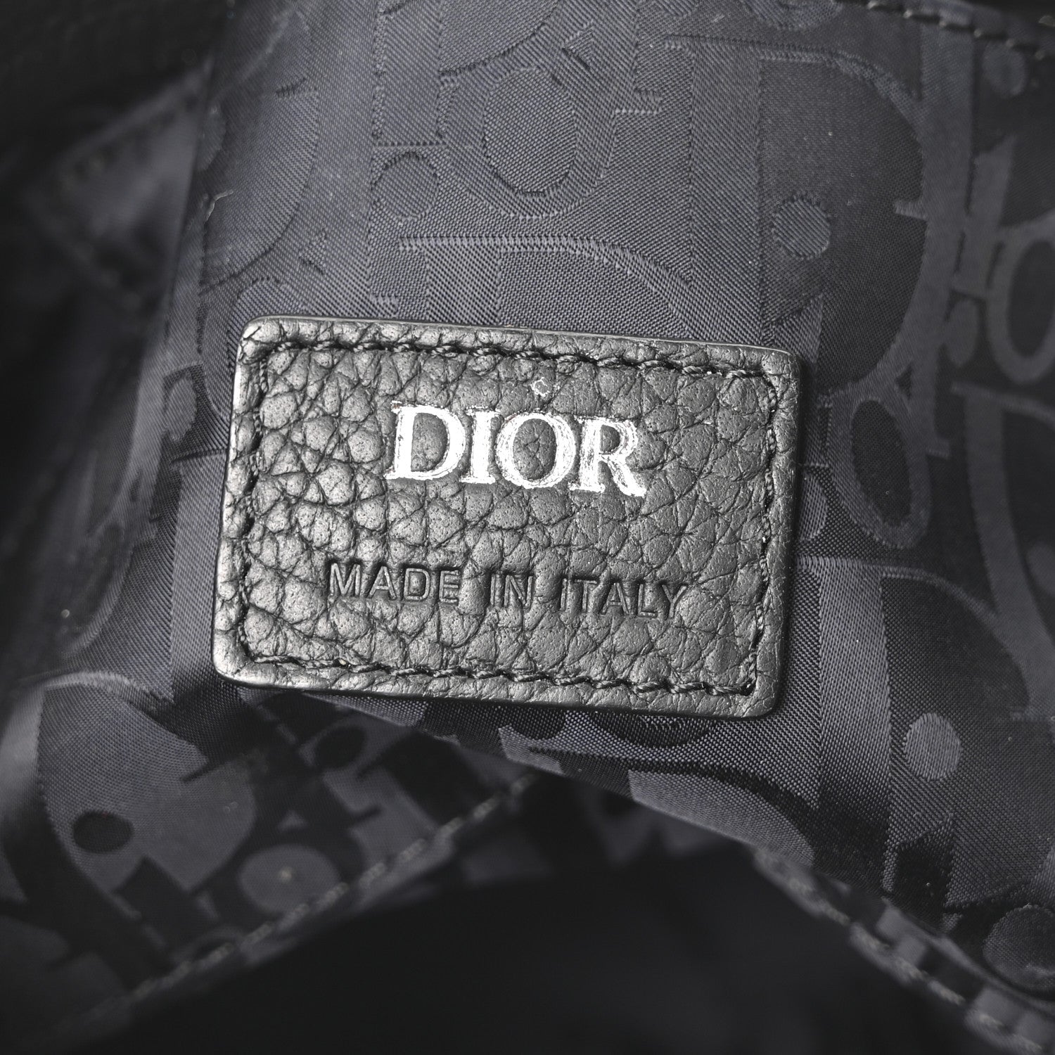 Christian Dior Grained Calfskin Mini Soft Saddle Bag Black 6 of 10