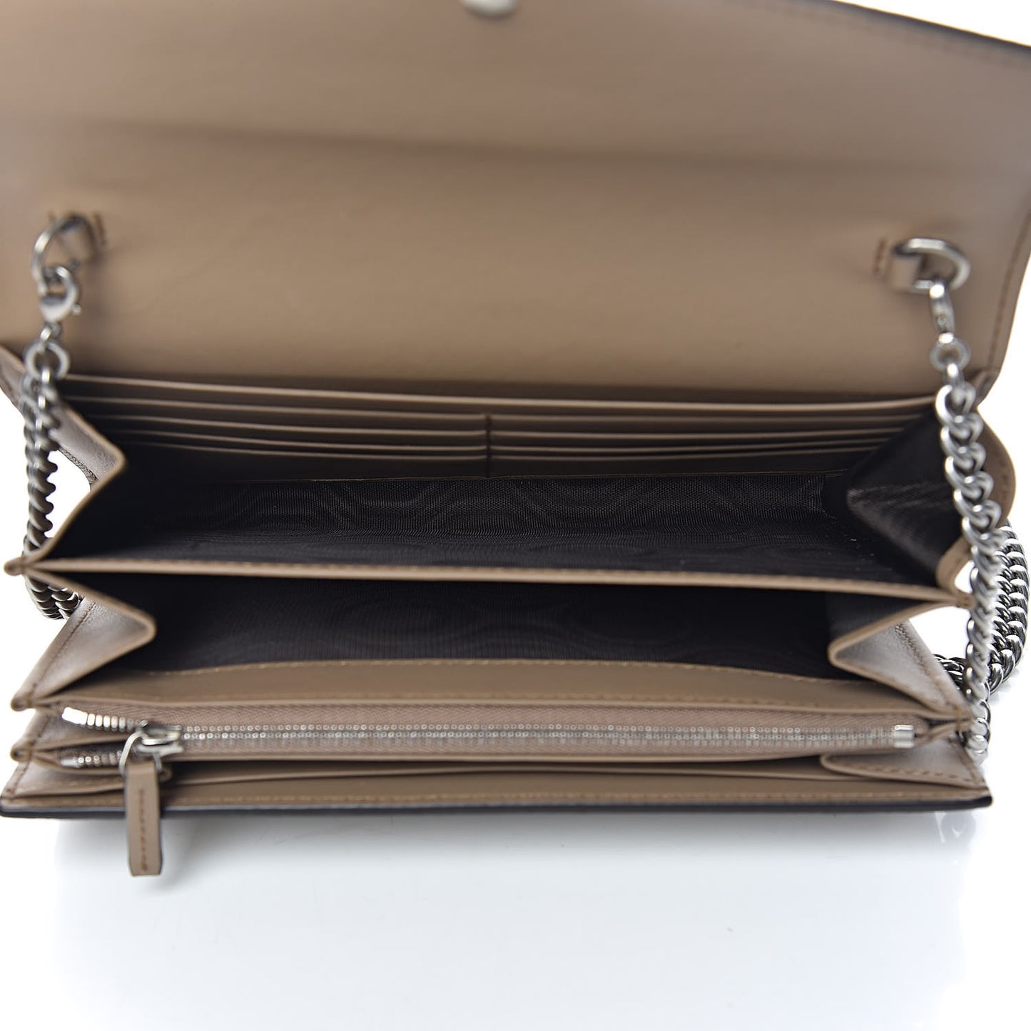 GG Supreme Monogram Mini Dionysus Chain Wallet Beige Taupe