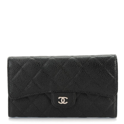 Chanel Caviar Quilted Large Flap Wallet Black 1 of 8