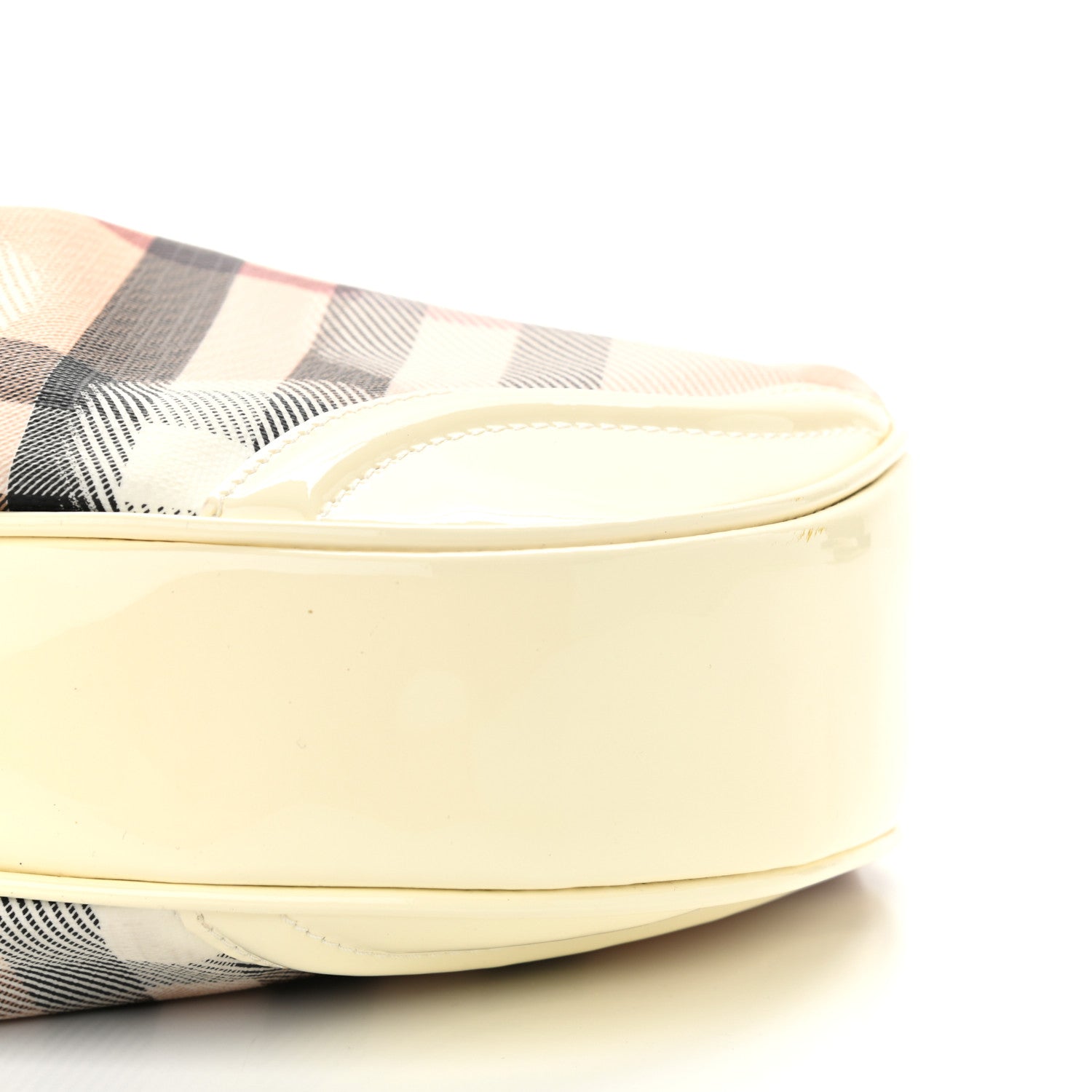 Burberry Patent Supernova Check Hearts Hobo White 11 of 14