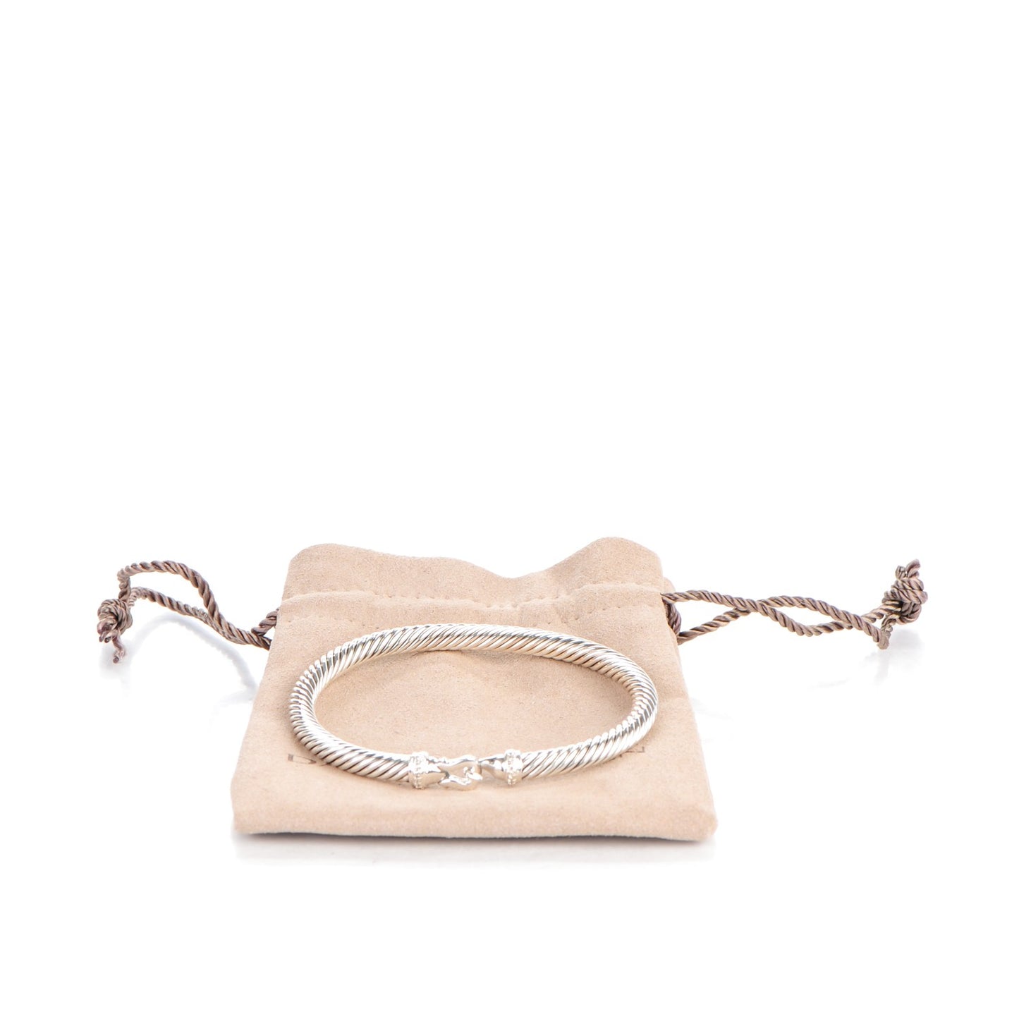 Sterling Silver Diamond 5mm Cable Buckle Bracelet