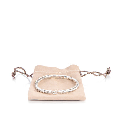 David Yurman Sterling Silver Diamond 5mm Cable Buckle Bracelet 5 of 5