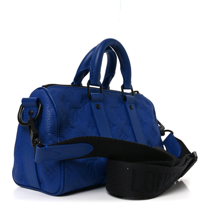 Louis Vuitton Monogram Taurillon Keepall Bandouliere 25 Racing Blue 3 of 9