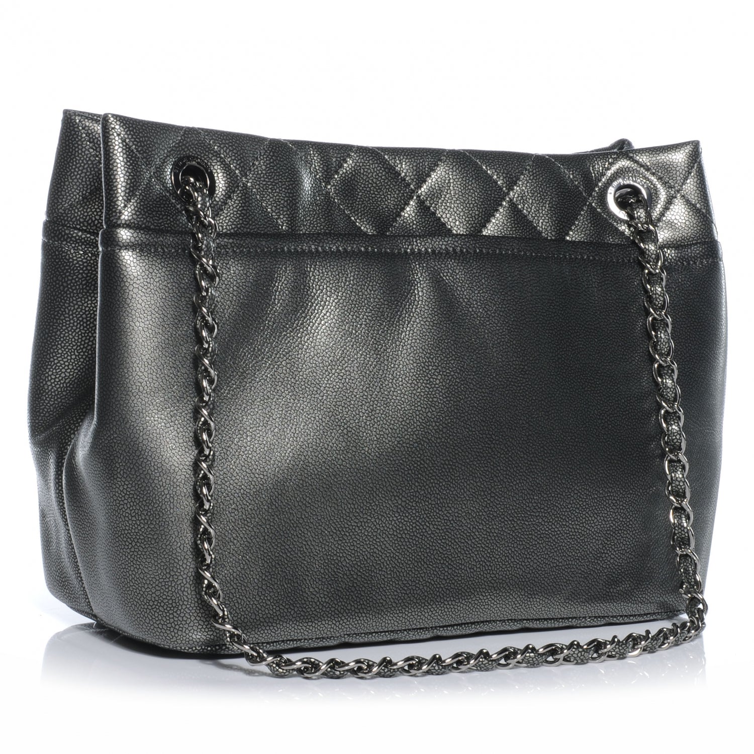 Chanel Caviar Timeless CC Tote Dark Silver 3 of 7