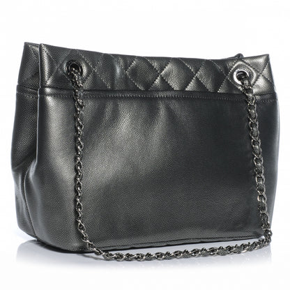 Chanel Caviar Timeless CC Tote Dark Silver 3 of 7