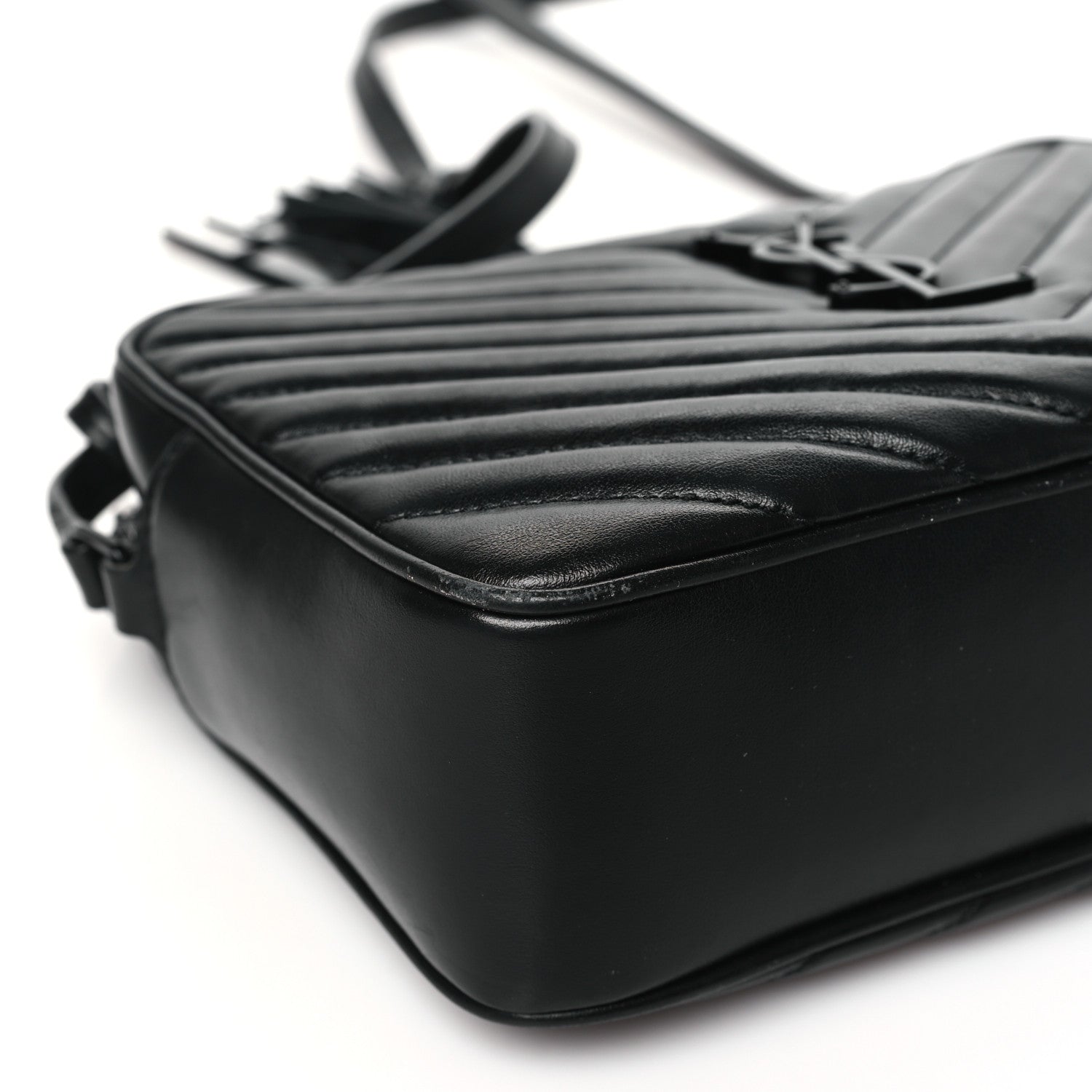 Saint Laurent Calfskin Matelasse Monogram Monochrome Lou Camera Bag Black 9 of 13