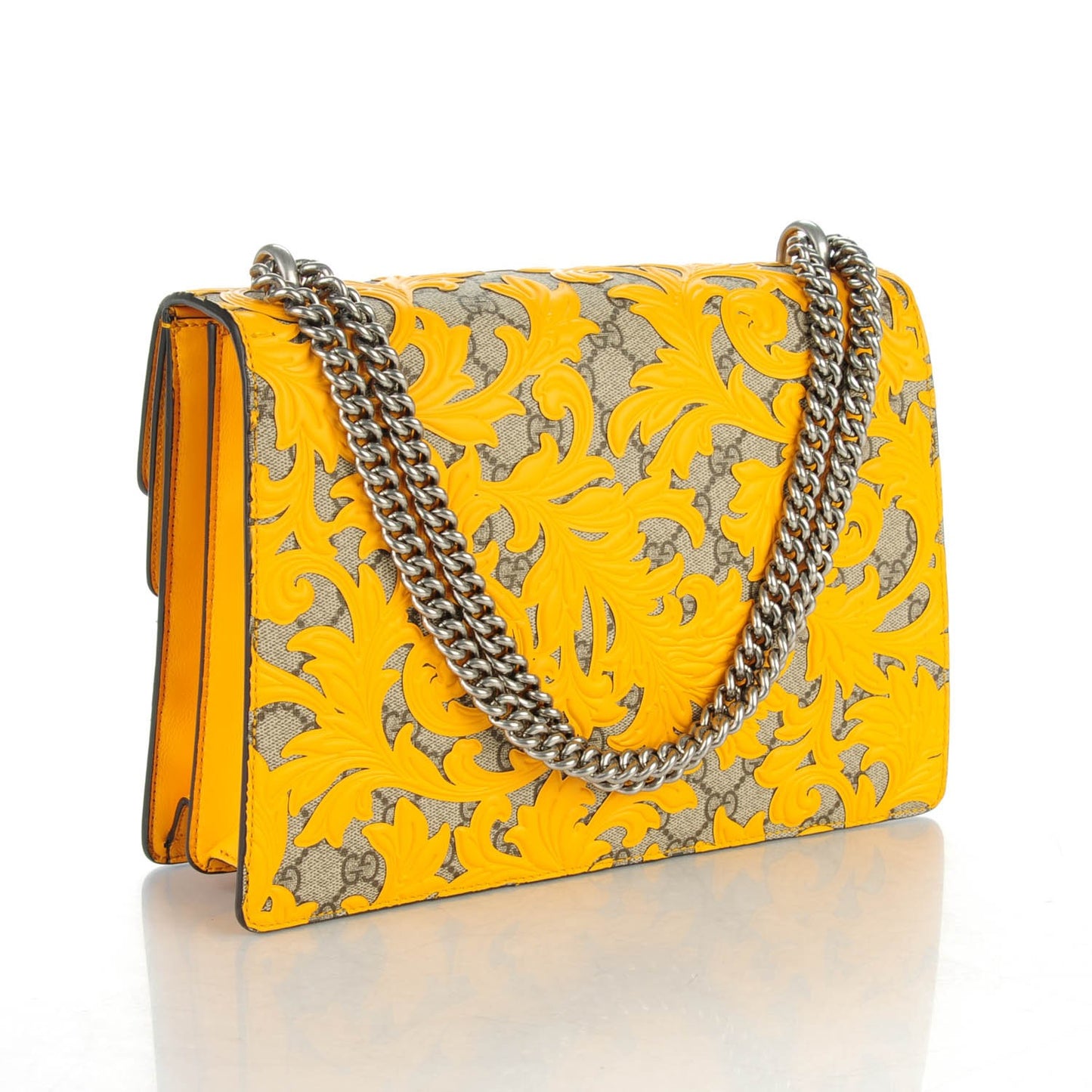 GG Supreme Monogram Arabesque Medium Dionysus Shoulder Bag Beige Yellow