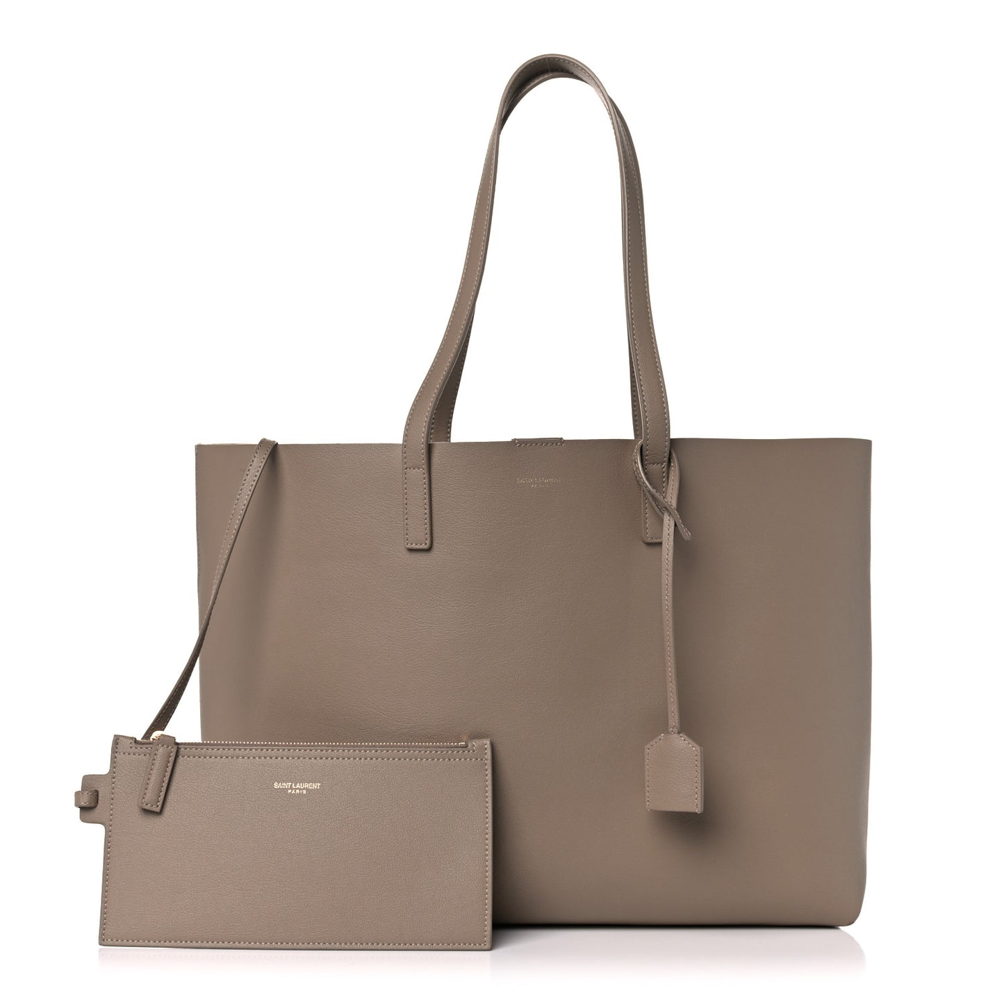 Calfskin Large Shopping Tote Dark Beige