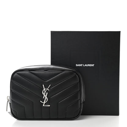 Saint Laurent Lambskin Y Quilted Monogram Loulou Cosmetic Case Black 10 of 10