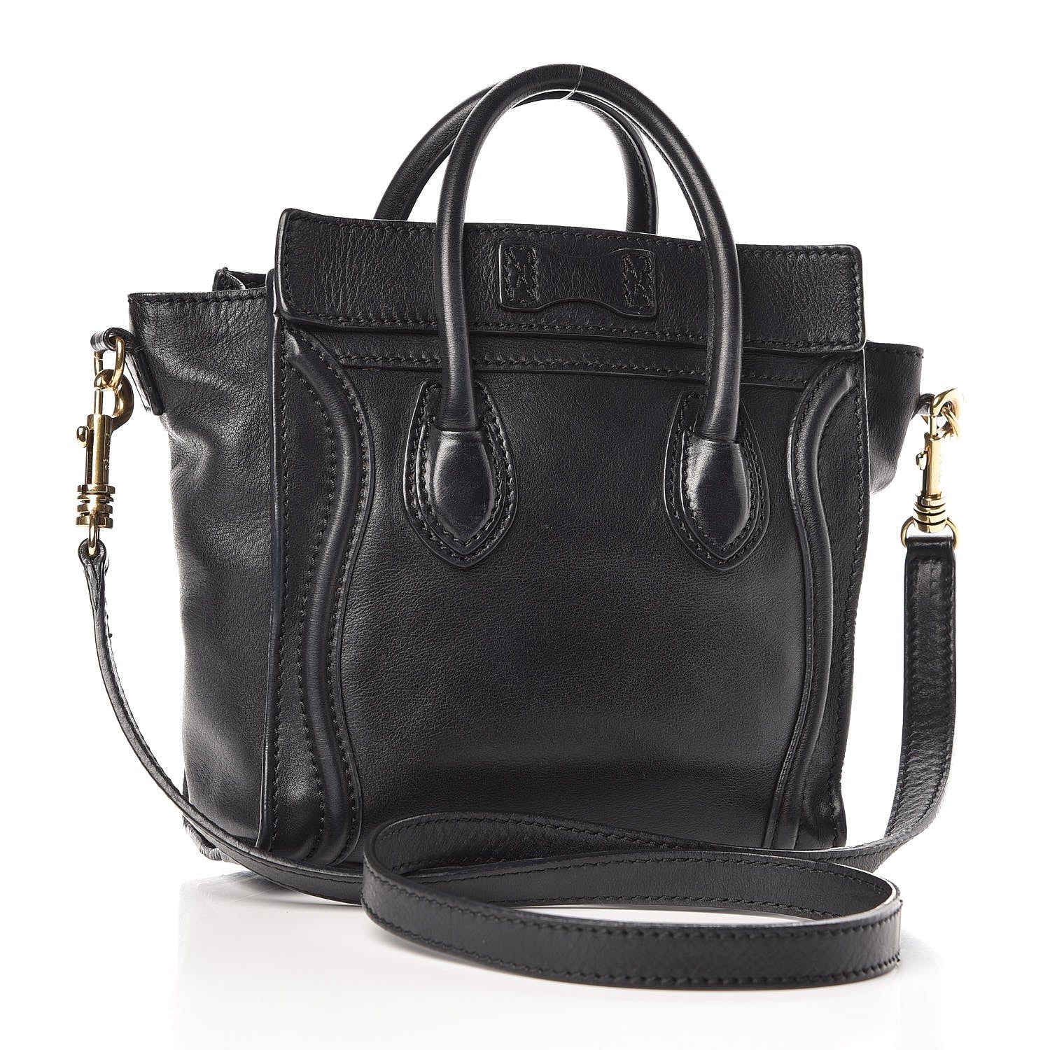 Celine Smooth Calfskin Nano Luggage Black 3 of 14