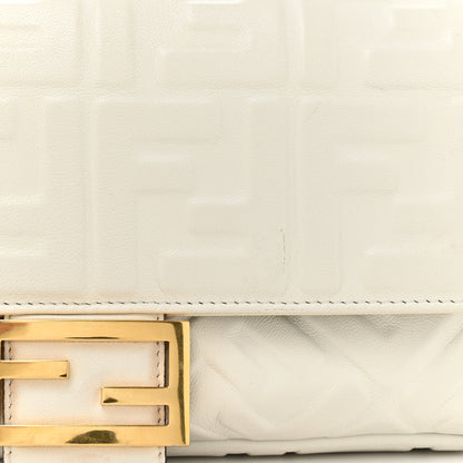 Fendi Nappa FF 1974 Embossed Baguette White 8 of 14