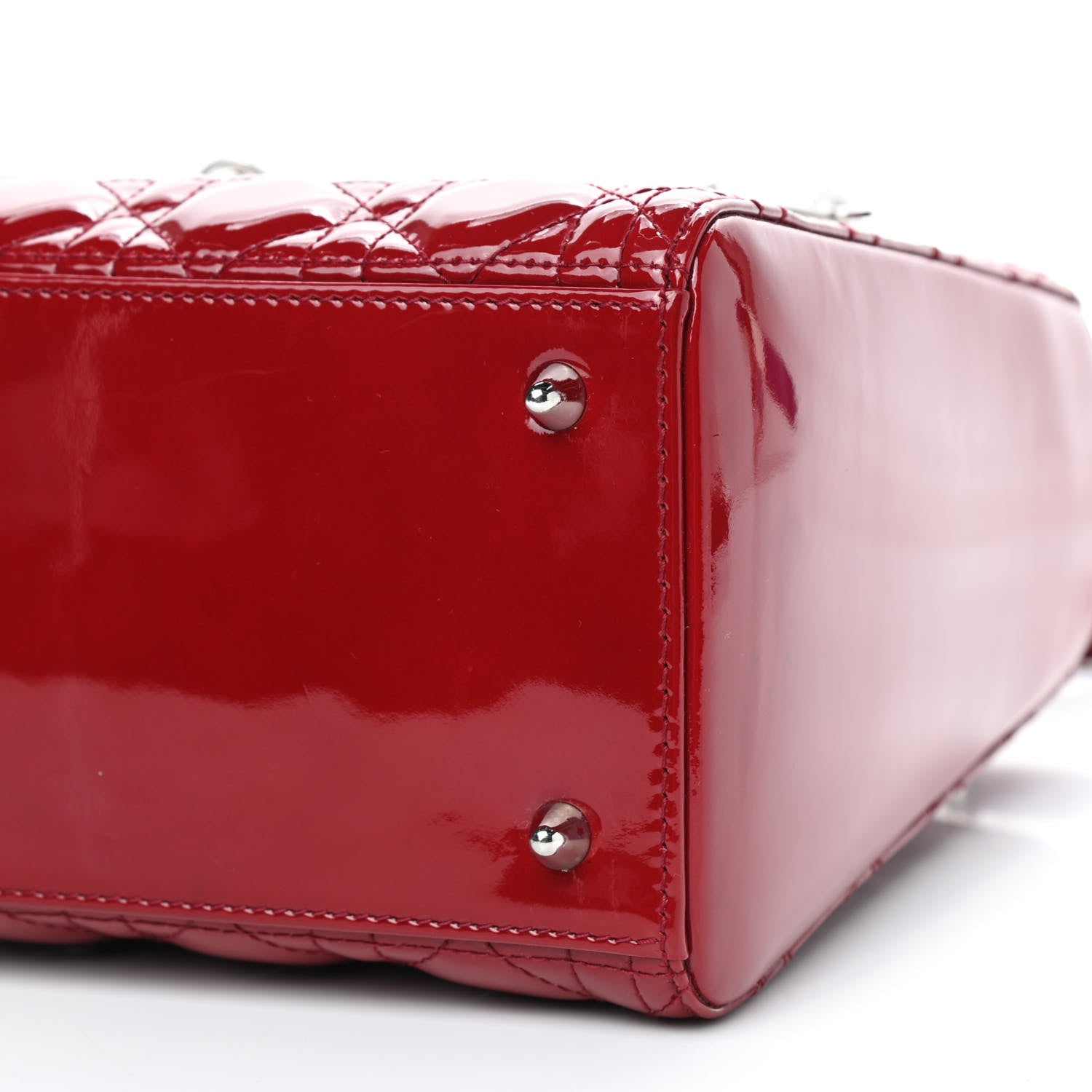 Christian Dior Patent Cannage Medium Lady Dior Red 6 of 9